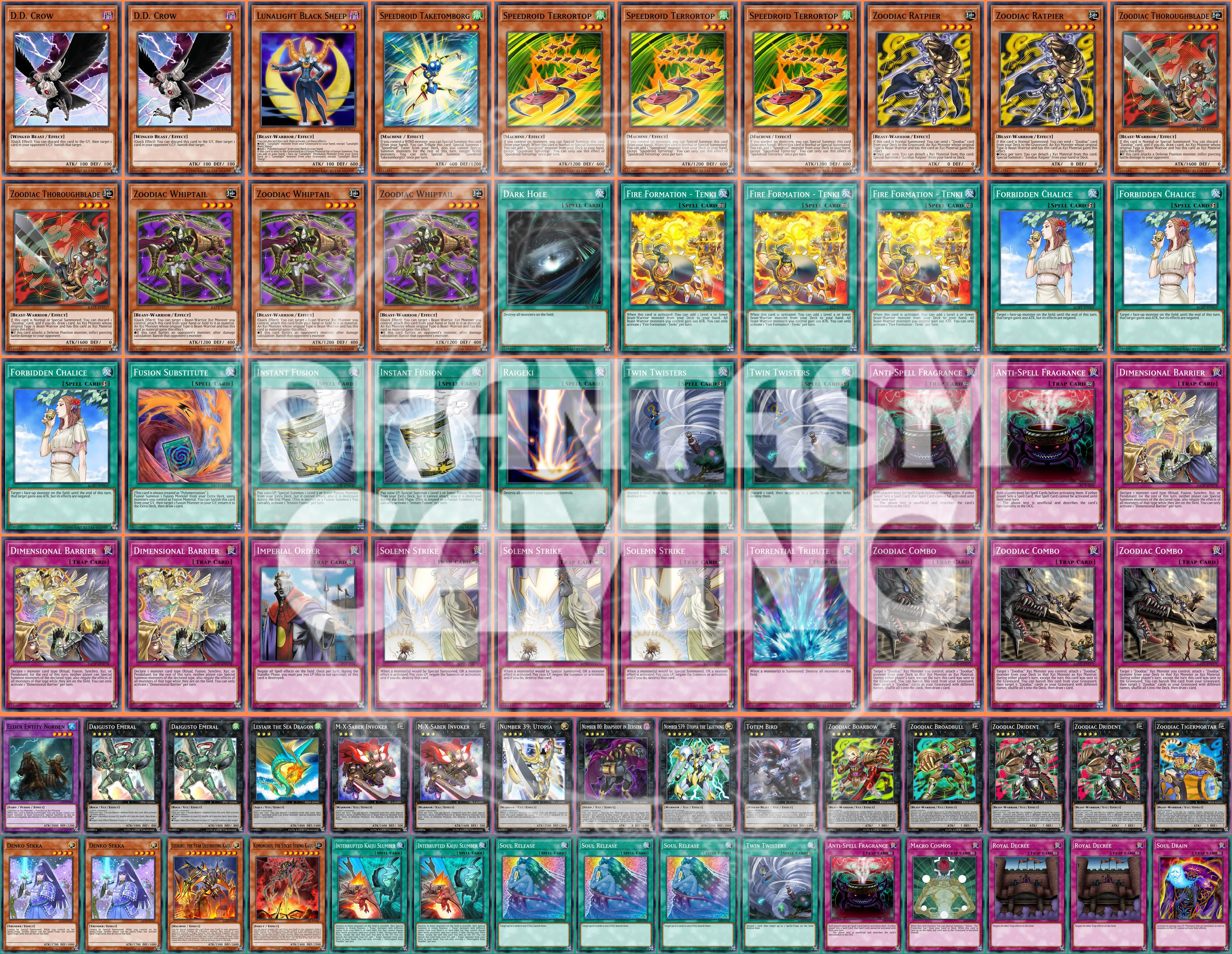 Zoodiac Deck Ratpier Terrortop Invoker Utopia Leviair Drident